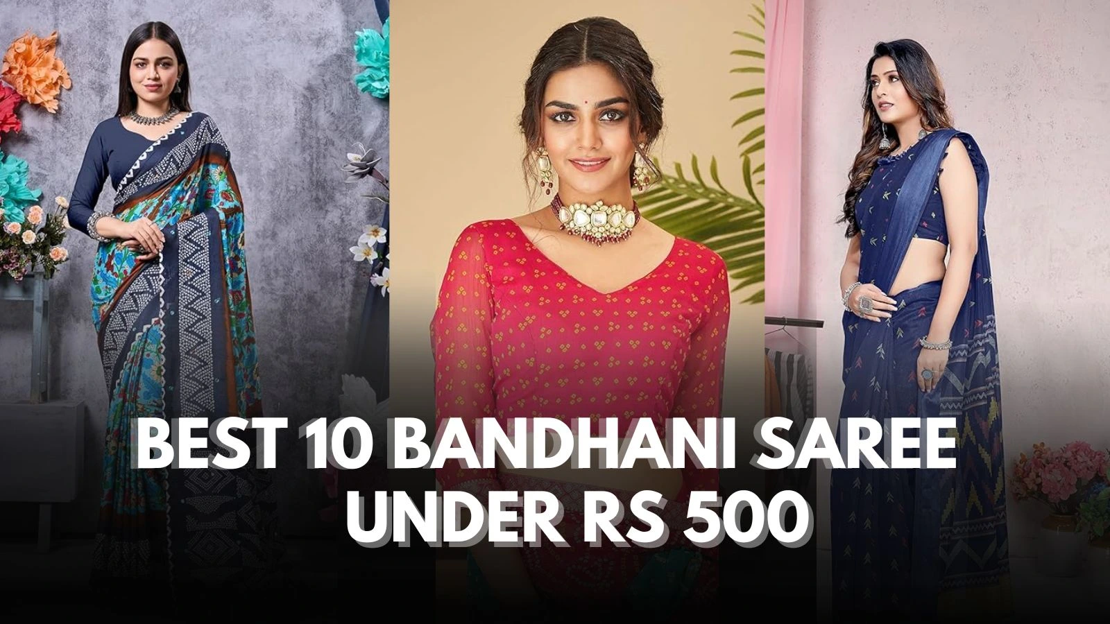 bandhani saree Under Rs 500